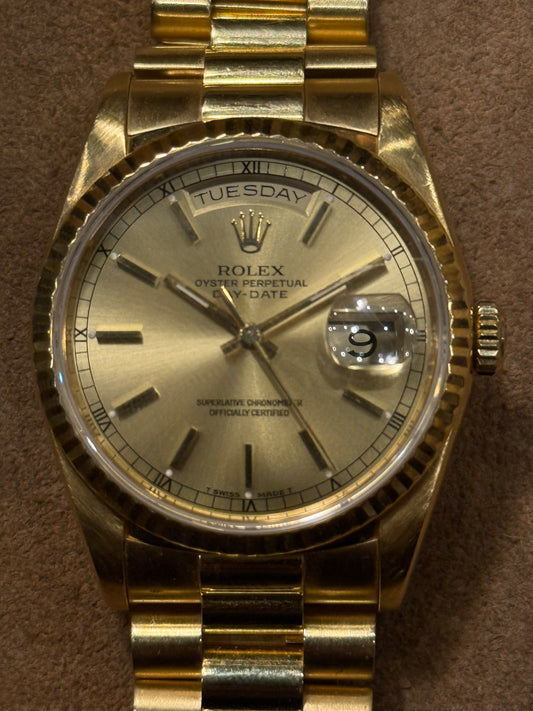 Rolex 18238 Day Date 18k President from 1990 watch.
