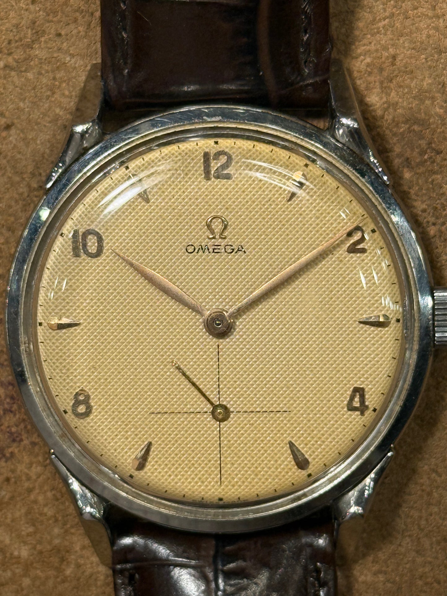Omega Waffle cream dial watch from the 1950s.