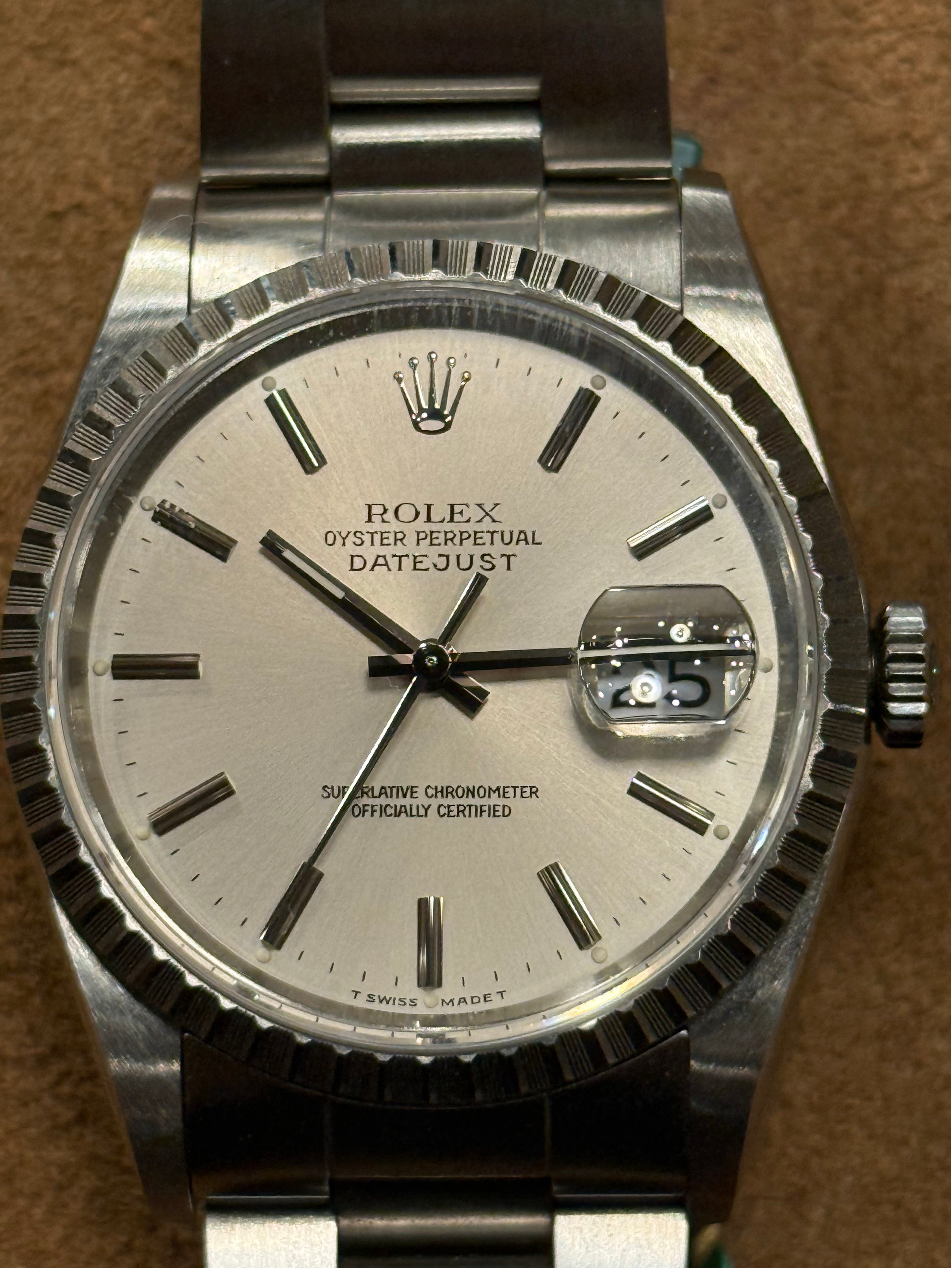 Rolex Datejust 16220 IBM Quarter century club watch from 1991 – Theos ...