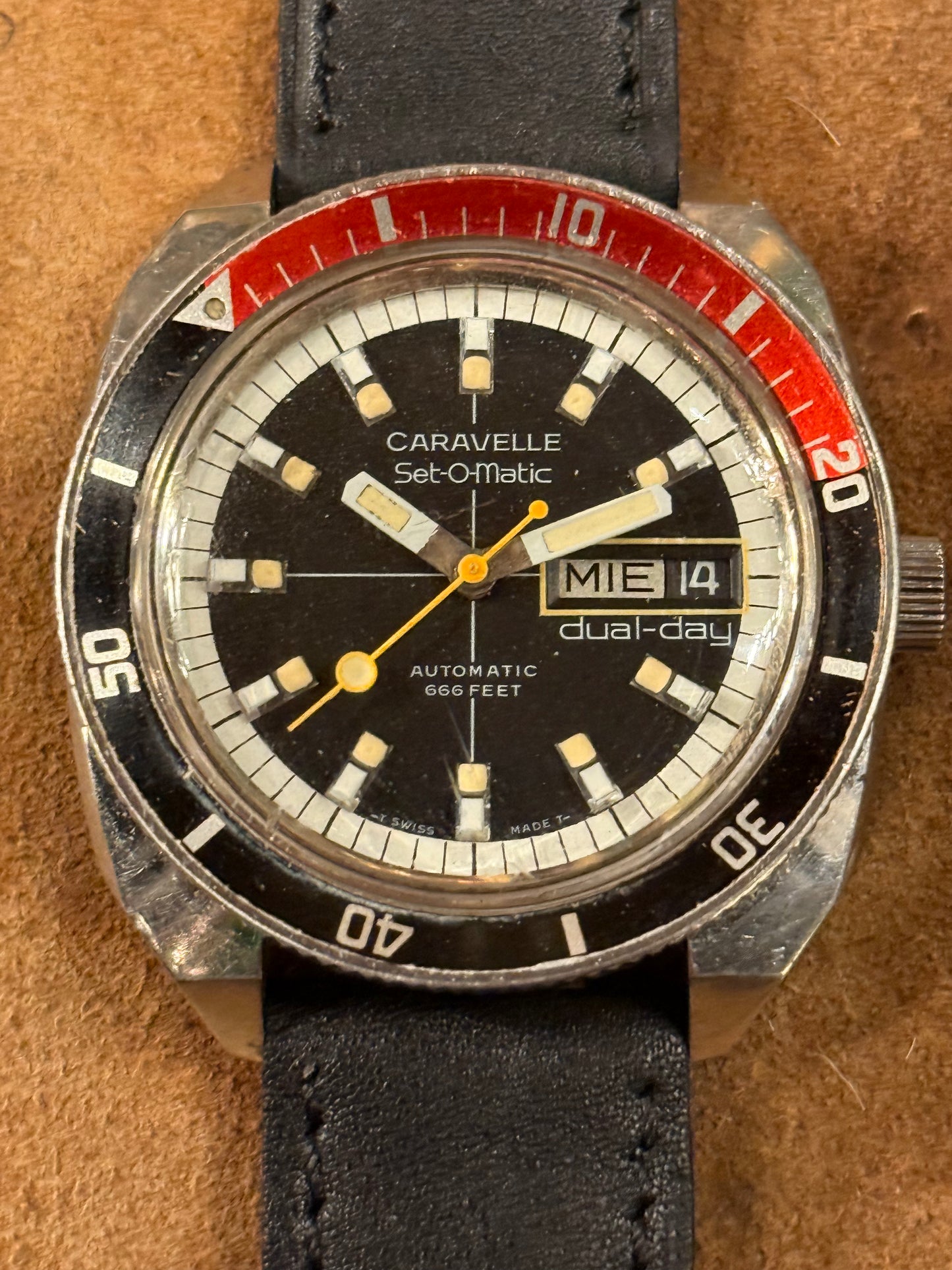 Caravelle By Bulova Devil Diver watch  set o matic from 1976