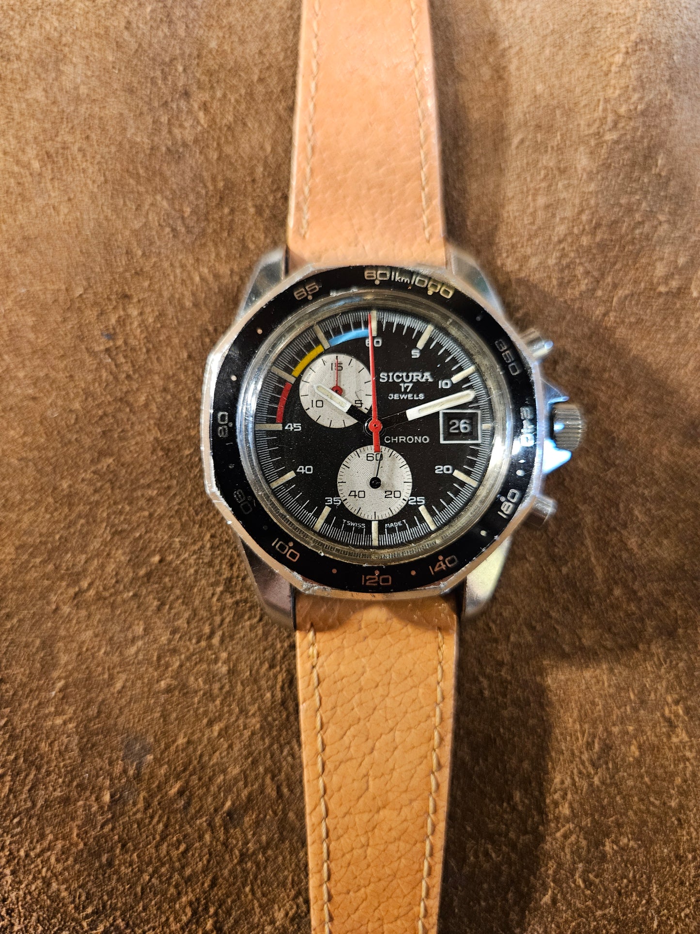 Sicura 1970s Chronograph Panda dial watch